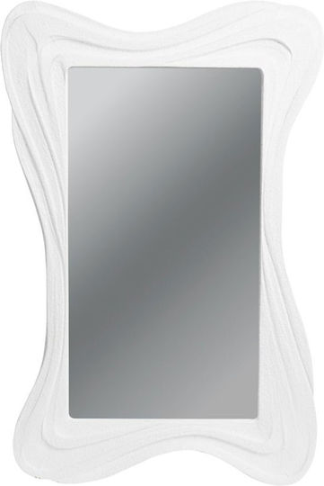 Wall Mirror with White Wooden Frame 89.5x60cm 1pcs