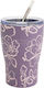 Polo Glass Thermos Stainless Steel 350ml Purple