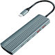 LogiLink USB 3.2 Hub 10 Anschlüsse mit USB-C Verbindung Gray