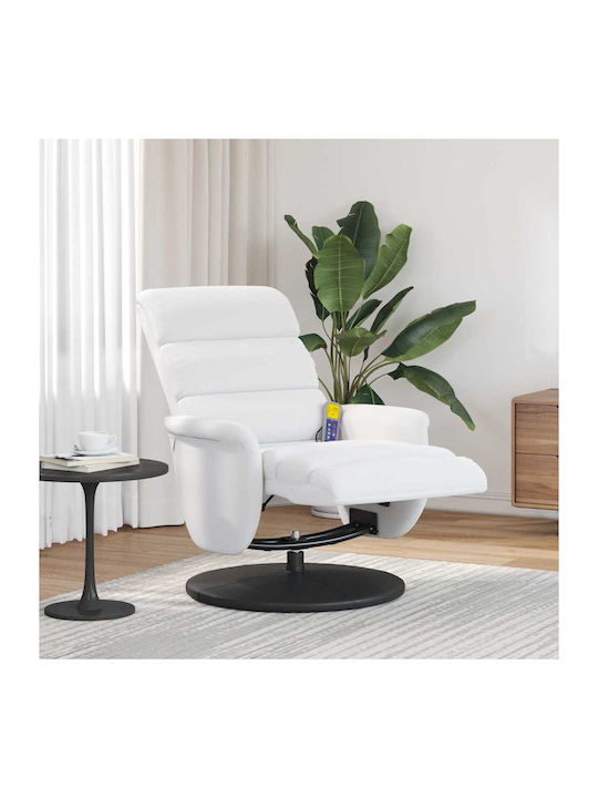 Relaxsessel Friseurwaschbecken Drehbar aus Kunstleder White 71x98x106cm