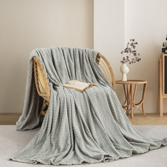 Adam Home Fleece Decke Halbdoppelt 180x240cm Olivegrün