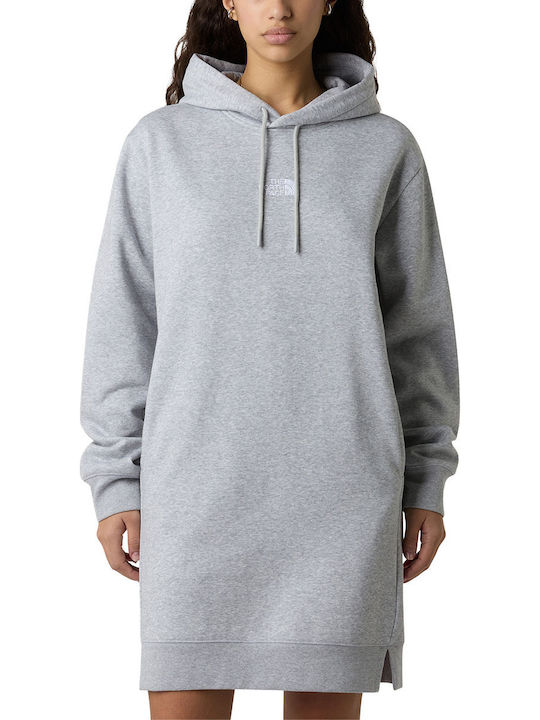 Mini Athletic Long Sleeve Hooded Grey Dress
