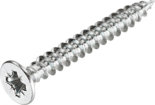 MDF Screw Phillips Galvanized DIN WS9100 with Diameter M4 and Length 40mm 100pcs Steel Countersunk