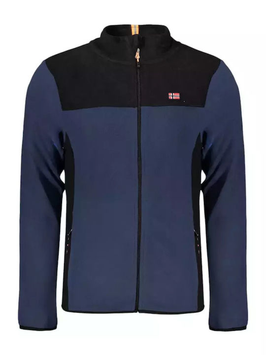Men's Fleece Cardigan Navy Blue