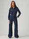 Rinoa Women's Long-sleeved One-piece Suit Denim Blue