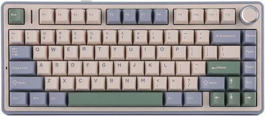 Aula F75 Fără fir Gaming Tastatură Mecanică 75% cu LEOBOG Reaper comutatoare și iluminare RGB (Engleză US) Verde