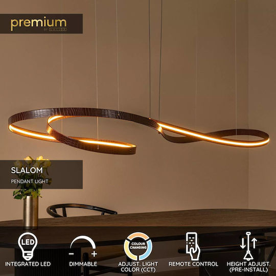 Lucide Lightning Slalom Κρεμαστό Φωτιστικό Καφέ LED με Ρυθμιζόμενο Λευκό Φως