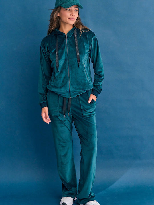 Funky Buddha Women's Cardigan with Zipper Green