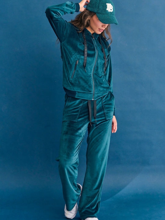 Funky Buddha Sweatpants Velvet Green