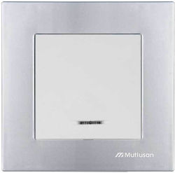 Rita Inox Frame White Tile Push Button Light Le...