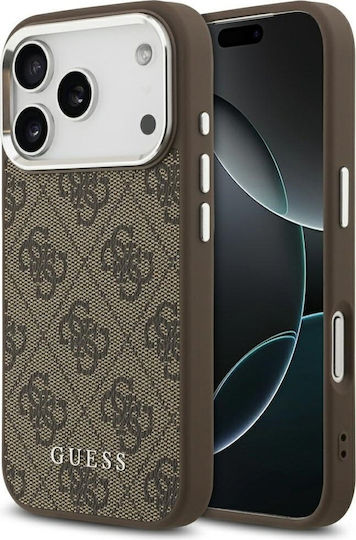 Guess 4g Classic Logo Umschlag Rückseite Silikon / Kunststoff Braun (iPhone 17 Pro Max)
