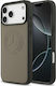 Mercedes-Benz Logo Umschlag Rückseite Leder / Kunststoff / Silikon Braun (iPhone 17 Pro Max)