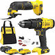 Stanley Set Mașină de găurit & Multitool Brushless 18V cu 2 baterii 2Ah și husă