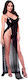 Μαύρο Ανοιχτό Φόρεμα Καρδιές & Στρινγκ Baci Lingerie Mesh Gown & G-string Set Black 2pcs