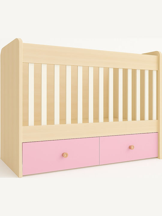 Beboulino Baby Crib Pink for Mattress 70x140cm