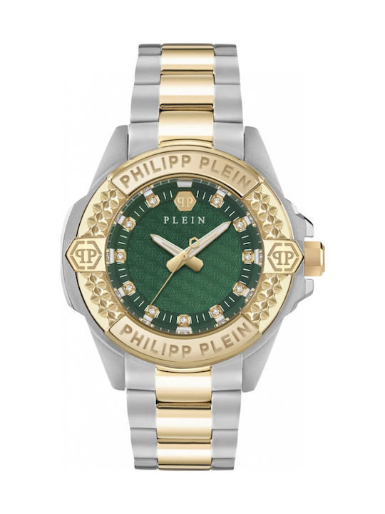 Philipp Plein Majesty Γυναικείο Ρολόι 38mm Μπαταρίας με Χρυσό Μεταλλικό Μπρασελέ