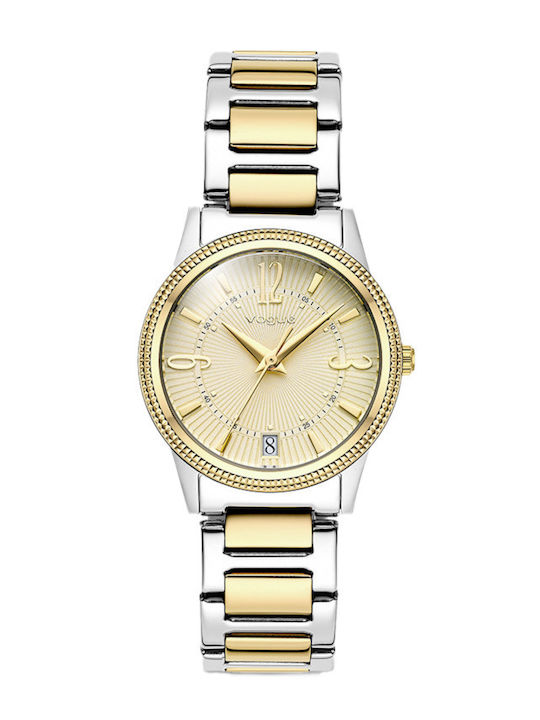 Vogue Γυναικείο Ρολόι 30mm Μπαταρίας με Χρυσό Μ...