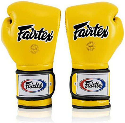 Fairtex Mănuși de Box din Piele pentru Competiție Galbene
