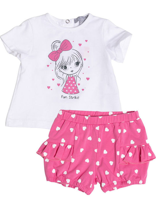 Kinder-Set mit Shorts Sommer 2Stück Weiß