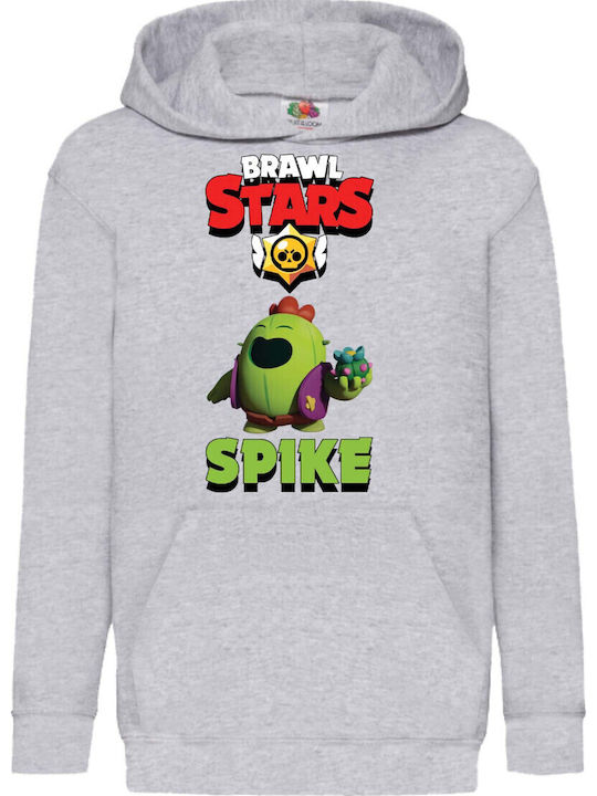 Детски Суичър С Качулка Brawl Stars Tralala Spike 3 Сив