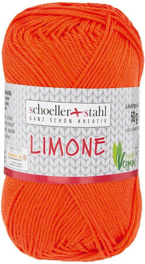 Fir 100% Bumbac Limone Tricotat Croșetat 125 M 150 Portocalii Intense Scholler