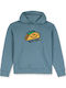 Fleece Παιδικό Φούτερ με Κουκούλα και Τσέπες Blue Wash Voltaco