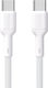Dudao USB 2.0 Кабел USB-C Мъжки - USB-C 65W Захранване (PD) Бял 1м
