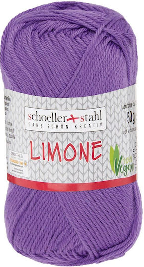 100% Baumwolle Strickgarn Limone Für Taschen 125 M 135 Violett Scholler