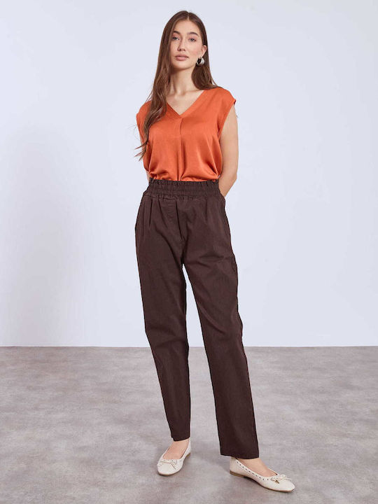 Celestino Women's High Rise Trousers Pockets Da...