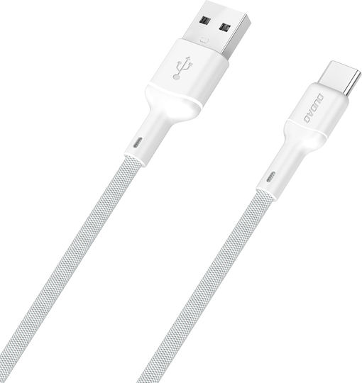Dudao Редовна USB 2.0 Кабел USB-C мъжки - USB-A мъжки 100W Бял 1м