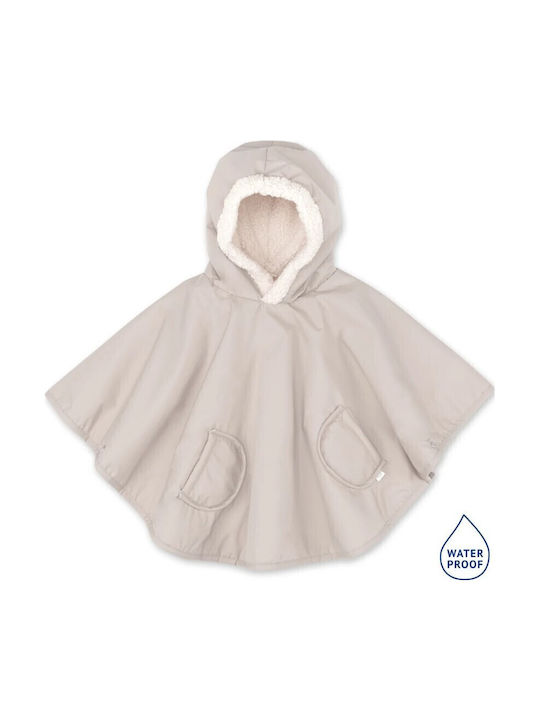 Waterproof Kids Coat Long Windproof with Lining Hood Ice Grey