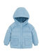 Kids Casual Short Hooded Blue Coat