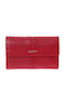 Large Leather Women's Wallet Classic with RFID Red