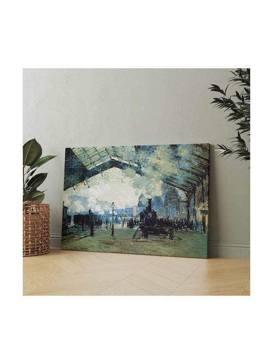 Καμβάς Oscar Claude Monet Ο Σιδηροδρομικός Σταθμός Του Saint Lazare Στο Παρίσι 77χ96