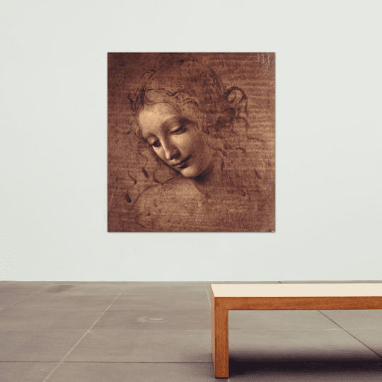 Leinwand Leonardo Da Vinci Frauenkopf 96x96