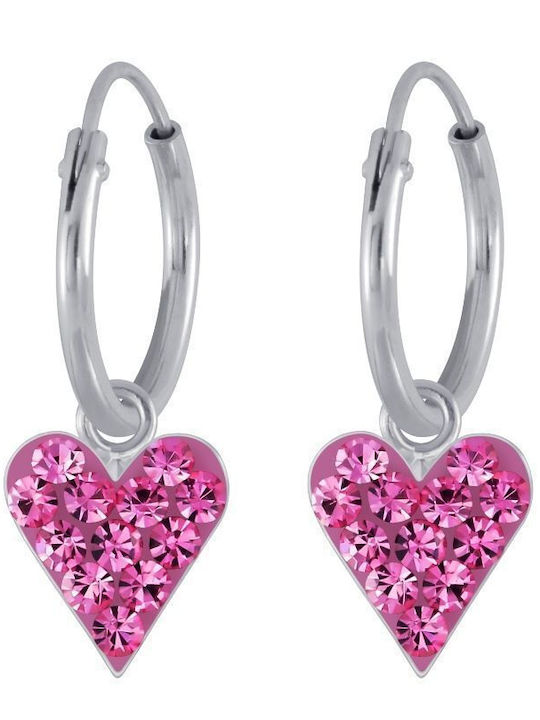Callajewels Хипоалергенни Детски Обеци Сърце от Сребро