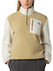 Yumiori Winter Women's Fleece Blouse Hiking with Zipper Beige