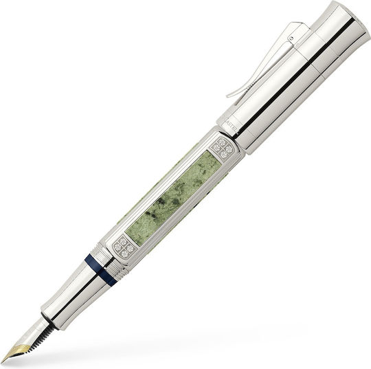 Faber-Castell Sanssouci Πένα Καλλιγραφίας Ασημί με Μπλε Μελάνι