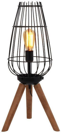 Fylliana Cresset Table Lamp for Socket E27 with Black Shade and Base