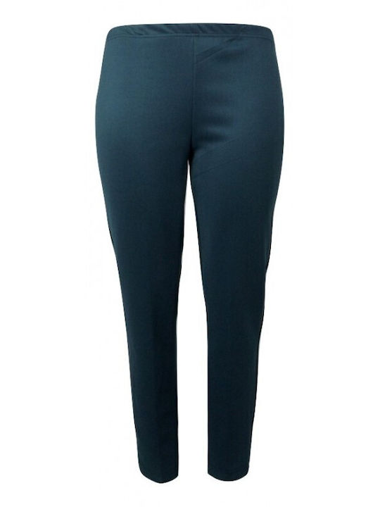 MDS Fashion Damen Stoff Hose Petrol Blue