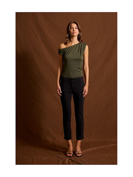 Enzzo Zarela Women's Fabric Trousers Black