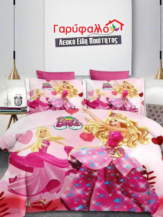 Παιδικό Πάπλωμα Μονό με Γέμιση Microfiber Disney Barbie Γαρύφαλλο 150x220εκ.