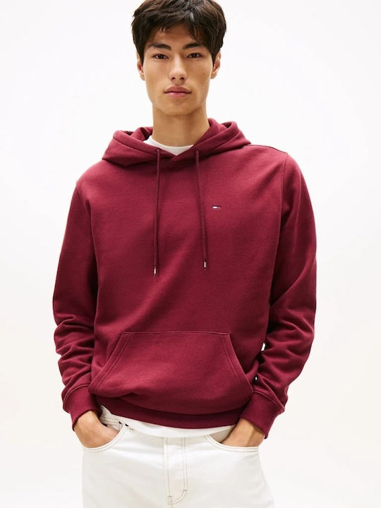 Tommy Hilfiger Flag Sweatshirt with Hood Burgundy