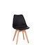 Elsa Dining Room Polypropylene Chair Black Velvet-Black Metal 47x56.6x82cm
