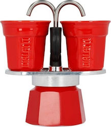 Bialetti Mini Express Espresso-Kanne 2 Cups Rot