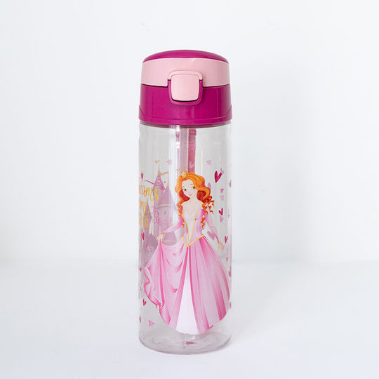 Sidirela Princess Kids Water Bottle Plastic with Straw Sidirela Princess 500ml