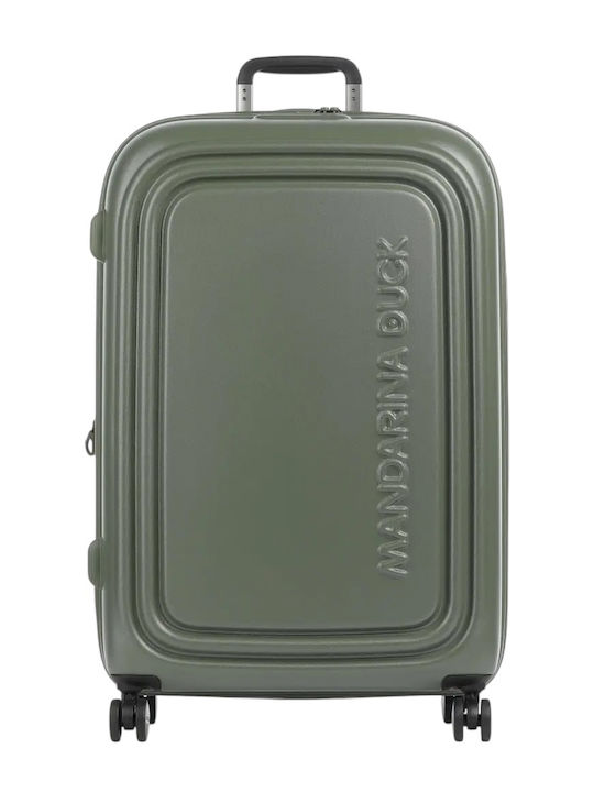 Mandarina Duck Logoduck Large Hard Suitcase Khaki with 4 Wheels Height 75cm