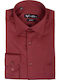 Long-sleeved Cotton Shirt Bordo