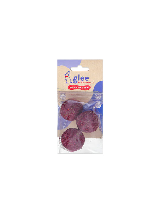 Βρώσιμο Παιχνίδι Τρωκτικών Glee Baked Timothy Hay Ball Rose 3τεμ 4cm 91326