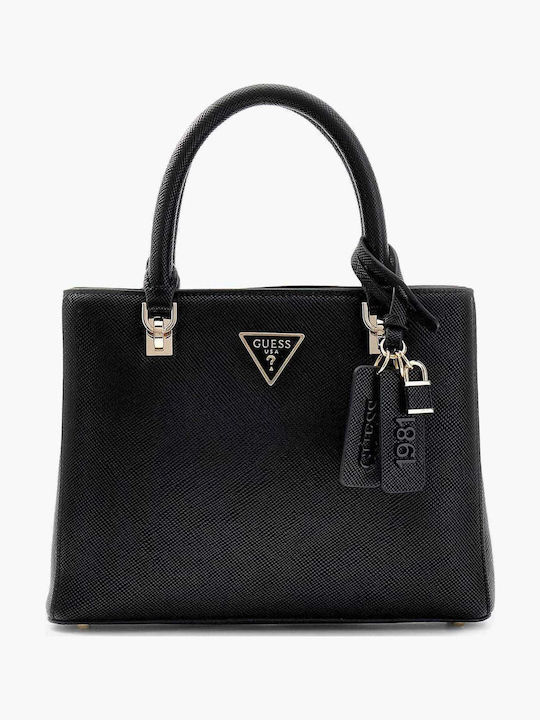 Guess Noelle Saffiano Geantă de damă De mână Neagră HWZG7879060